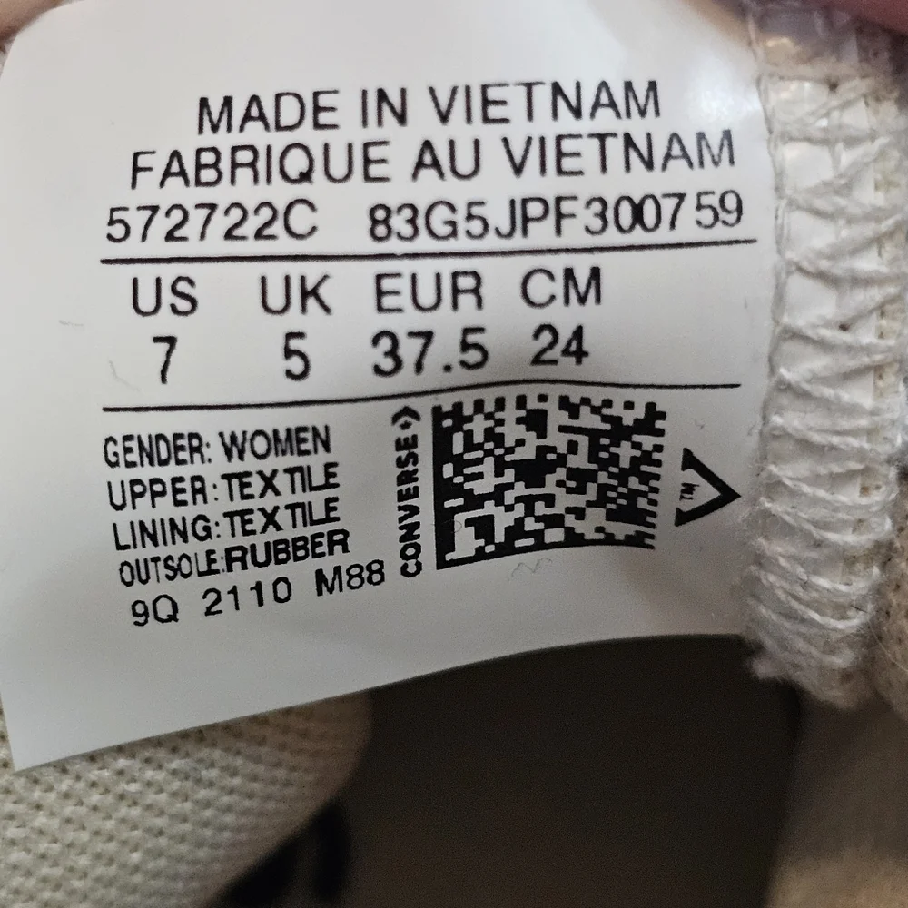 Converse Pale Pink/Lavender All Star Move Platform Sneakers W7 - Picture 4 of 8